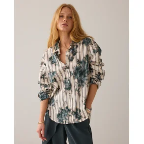 Skjorte Med Blomster Og Striber