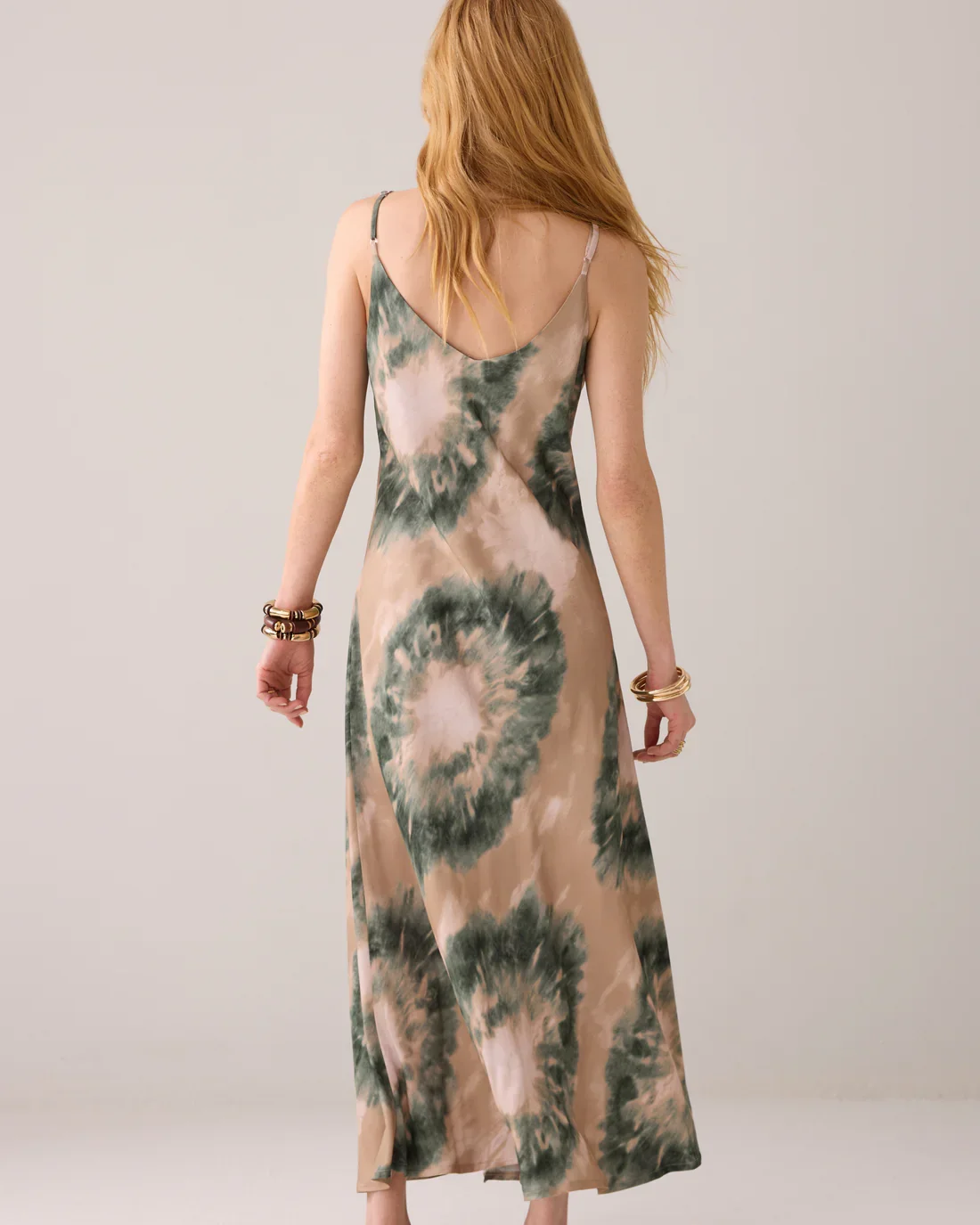 Kjole tie dye med spagehetti stropper
