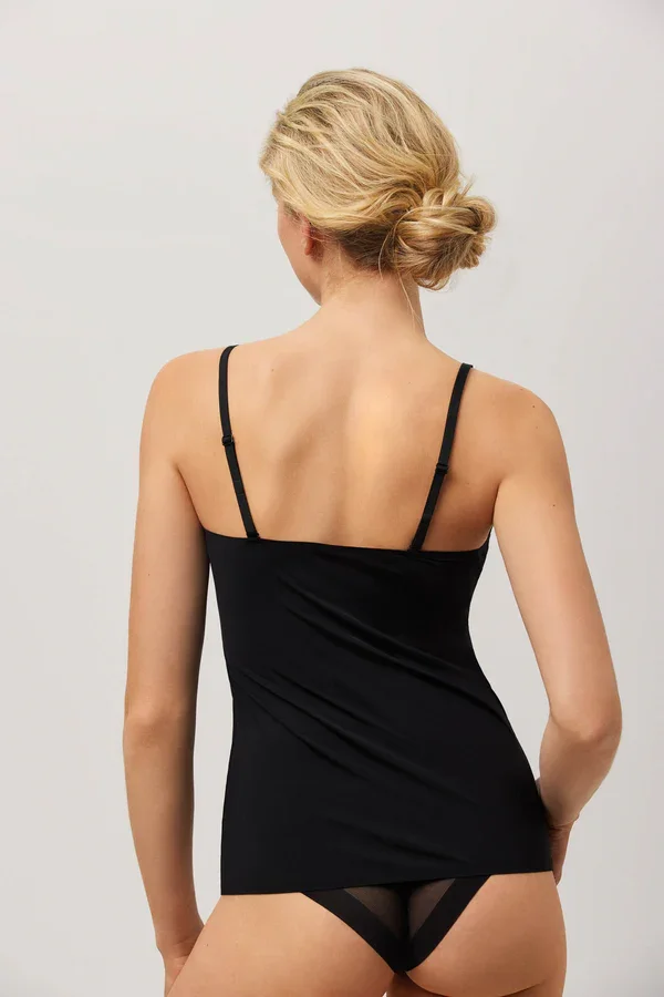 Top Tank Top Med Mesh Detaljer Sort