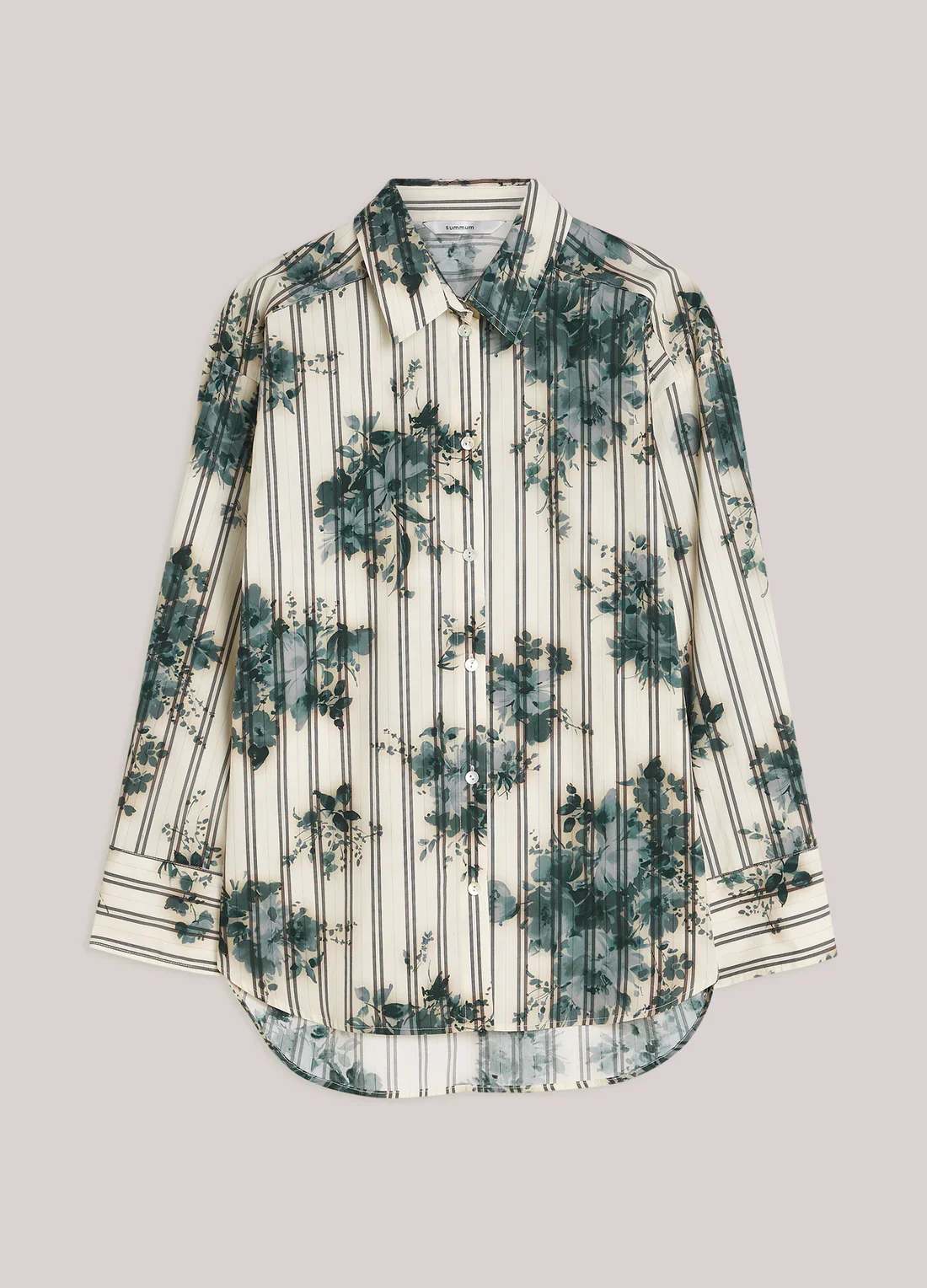 Skjorte Med Blomster Og Striber