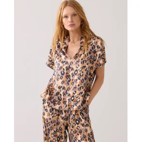 Bluse V-neck Panther Print