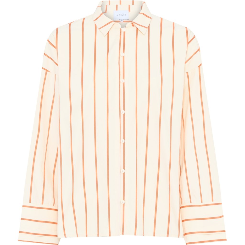 Skjorte - Louise Shirt - sand/orange stripe