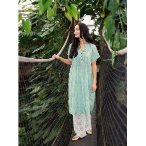 Kjole Luna Pleat SS Tunic Green Argyle