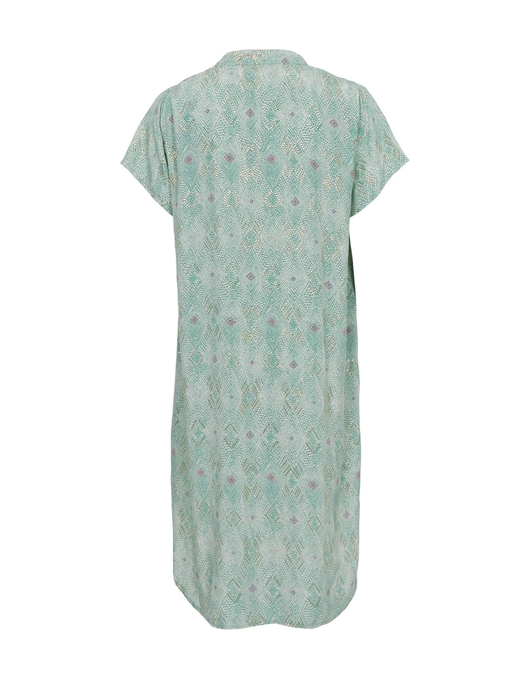 Kjole Luna Pleat SS Tunic Green Argyle