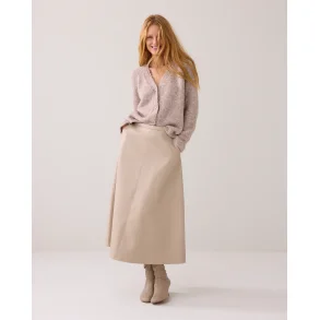 Nederdel Lder Look Beige