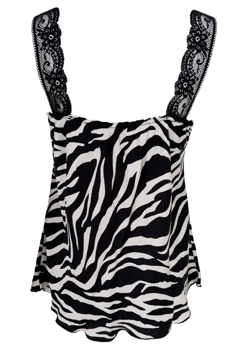 Top Bea Lace Zebra