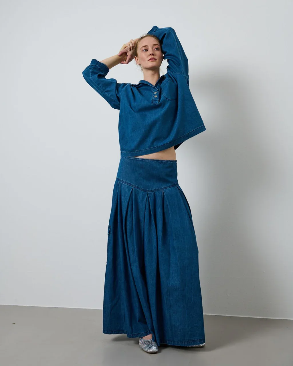 Nederdel Petra Bleach Denim