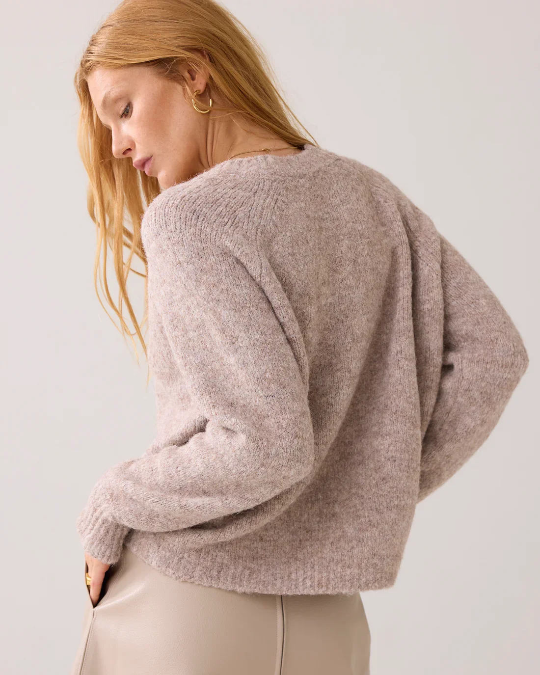 Cardigan Oversized Guld Knapper