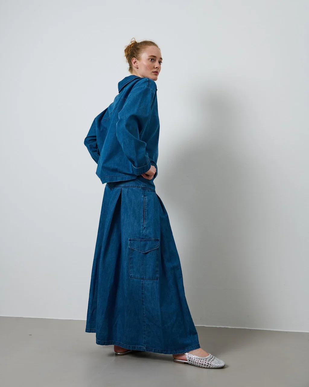 Nederdel Petra Bleach Denim