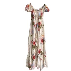 Kjole Off Shoulder Cream Floral
