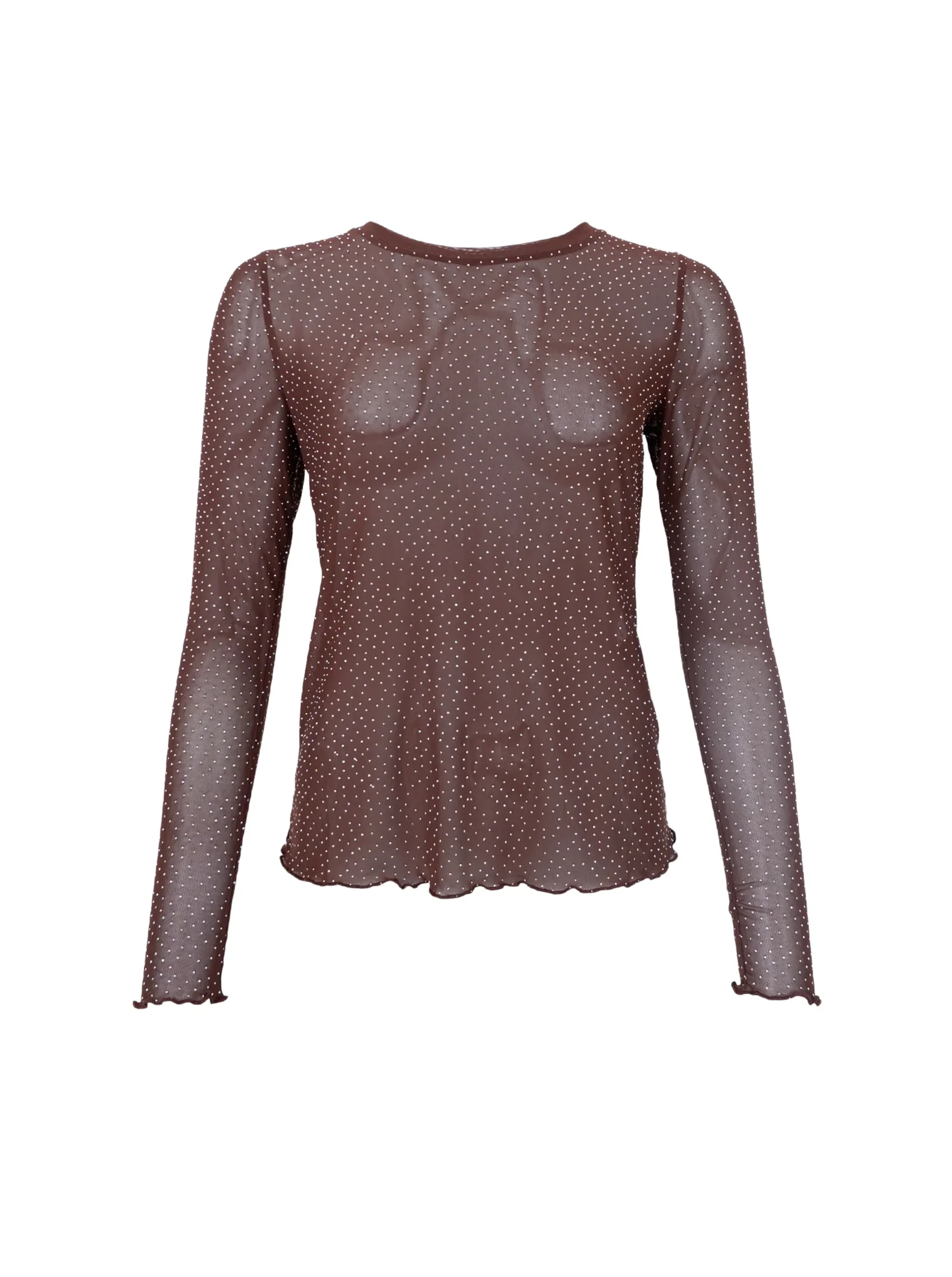 Bluse Alexis Mesh Med Sten Coffee