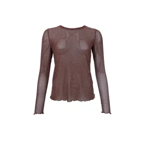 Bluse Alexis Mesh Med Sten Coffee