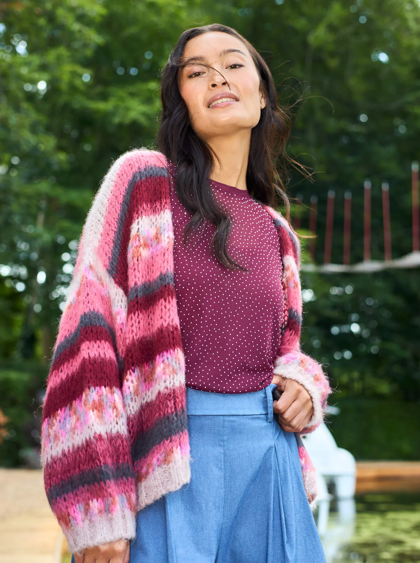 Bluse Alexis Mesh Med Sten Plum