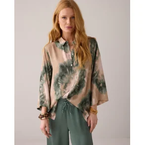 Bluse tie dye med lse rmer