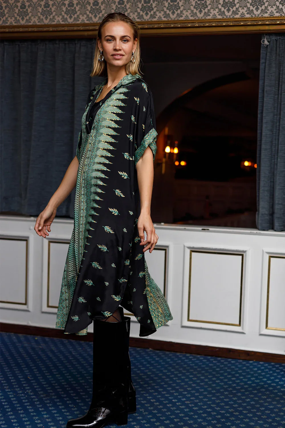 Kjole Luna SS Kaftan Tunic Fall Green