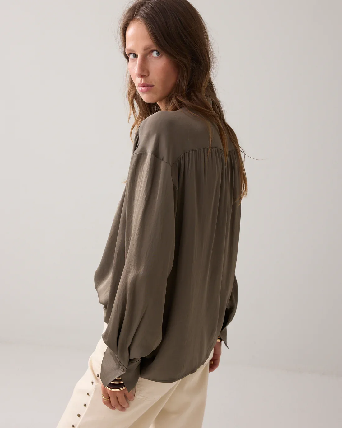 Bluse Shiny Med Sljfelukning 