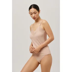 Top Tank Top Med Mesh Detaljer Nude