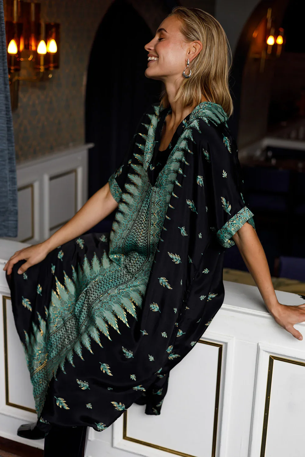 Kjole Luna SS Kaftan Tunic Fall Green