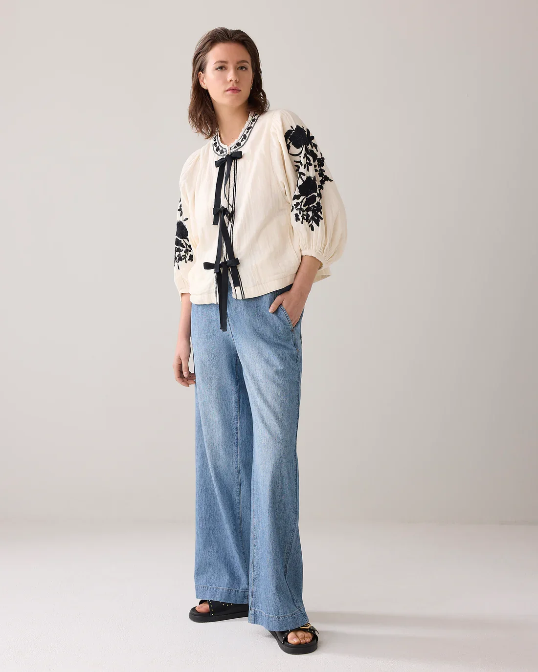 Bluse Sljfebning og trekvart rmer