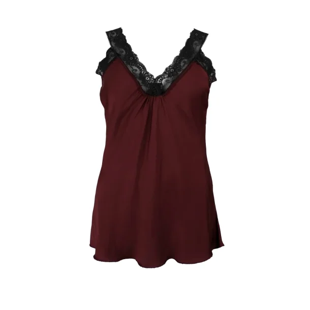 Top Bea Black Lace Plum