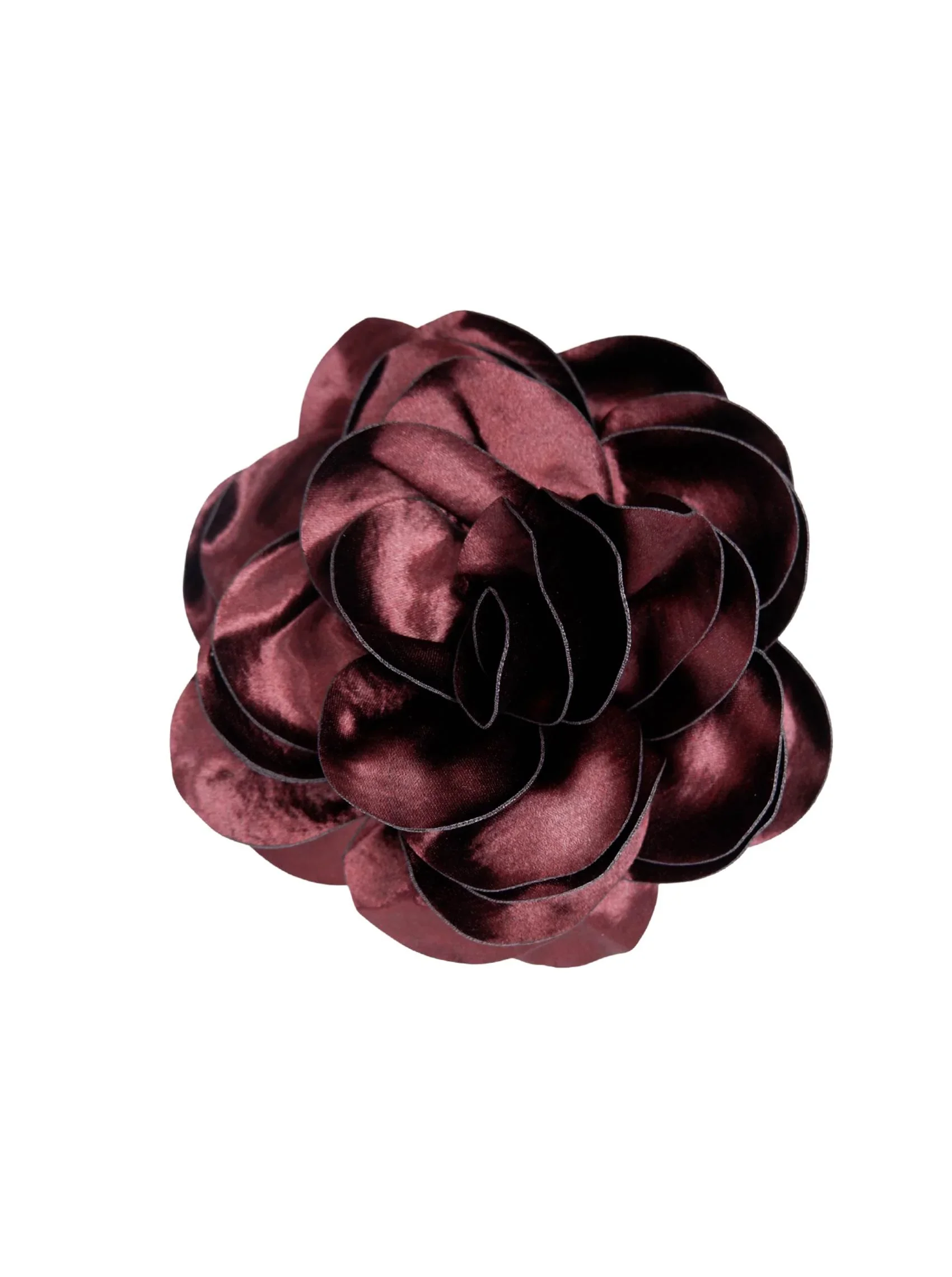 Broche Sage Big Flower Mocca Wine