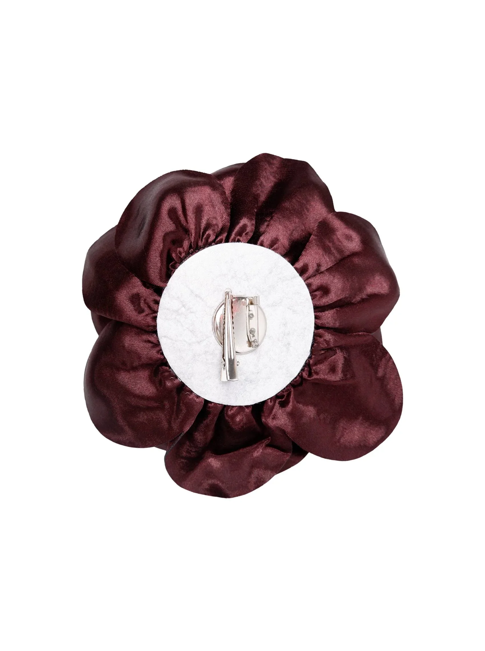 Broche Sage Big Flower Mocca Wine