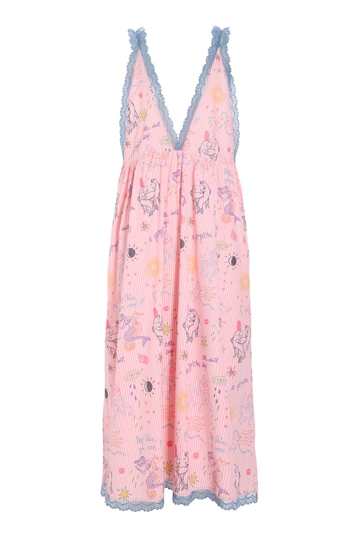 Zoenna kjole - pink Sea Creatures Art Print