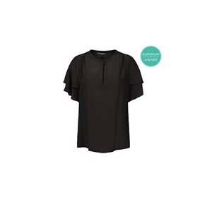 Bluse Fluid Viscose short sleeves Sort