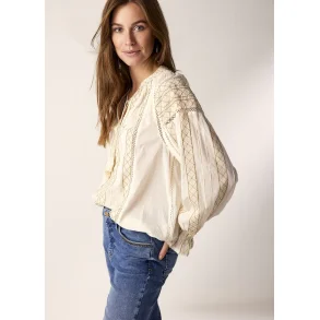 Bluse Boho Ivory med guld