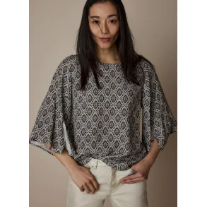 Bluse med  klokkermer lilla