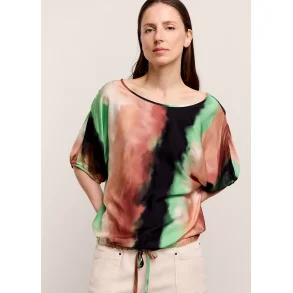 Bluse med skyede print