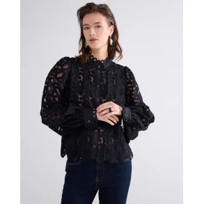 Skjorte med vvet blonde