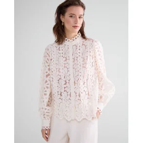 Skjorte med vvet blonde