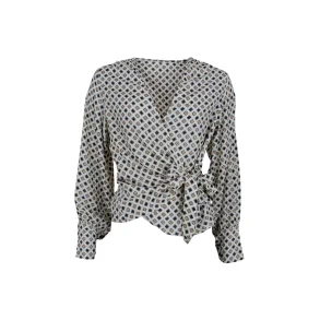 Bluse Luna Wrap White Pastachio