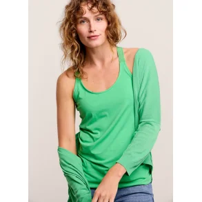 Top med kryds p ryggen grn