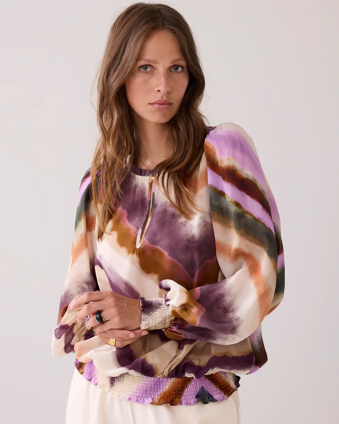Bluse Med Smock Detaljer
