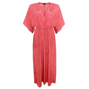 Kjole Luna Long V-neck Argyle Pink