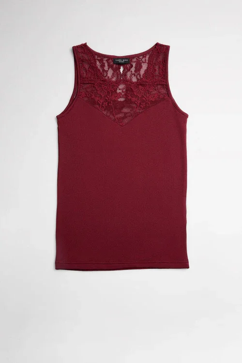 Top Termo Sleeveless Lace Granate