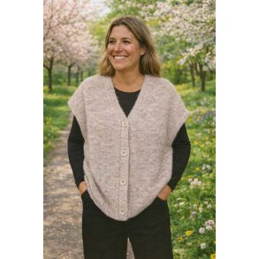 Vest Strikket Uld Fango 