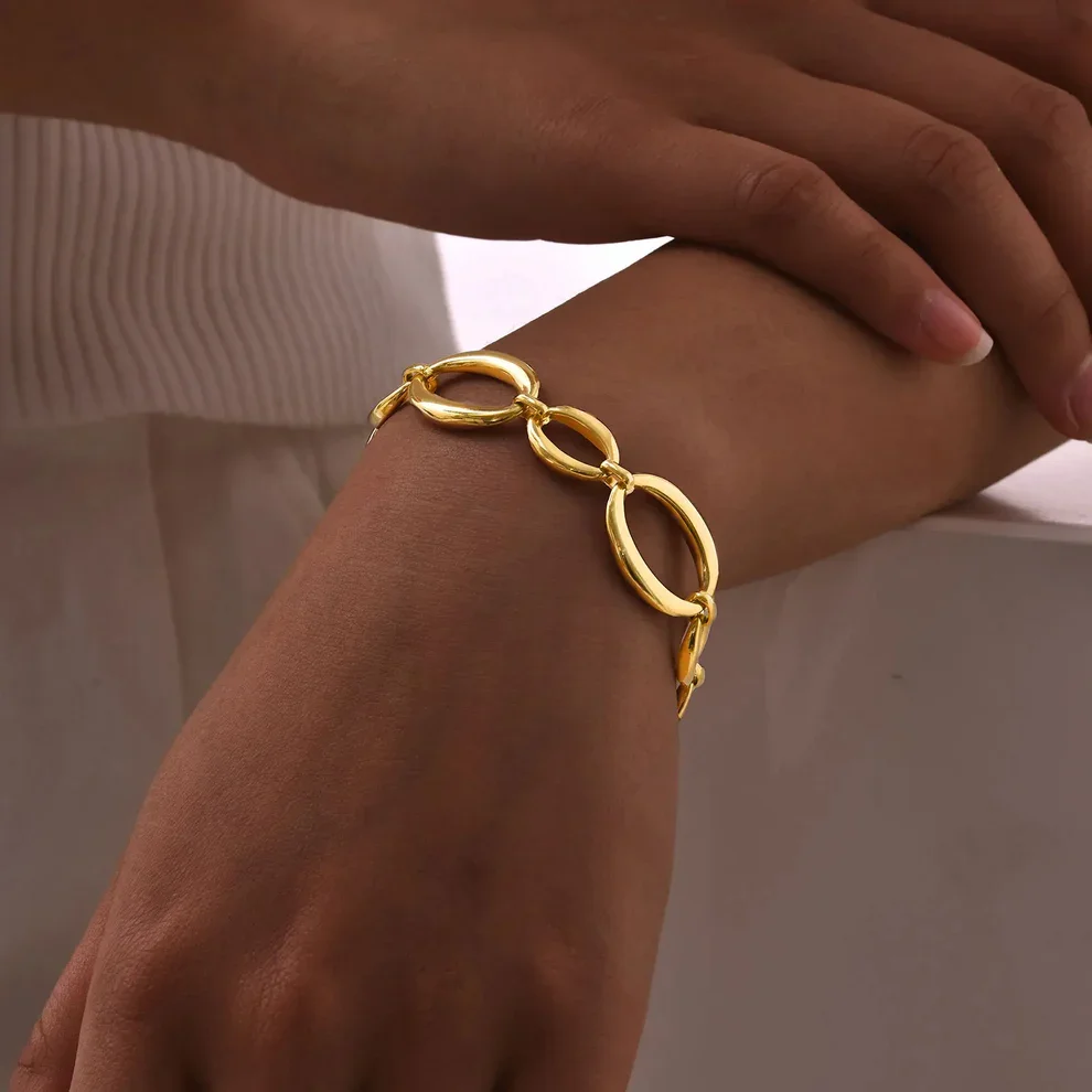 Armbnd Chunky Link 18K Guldbelagt