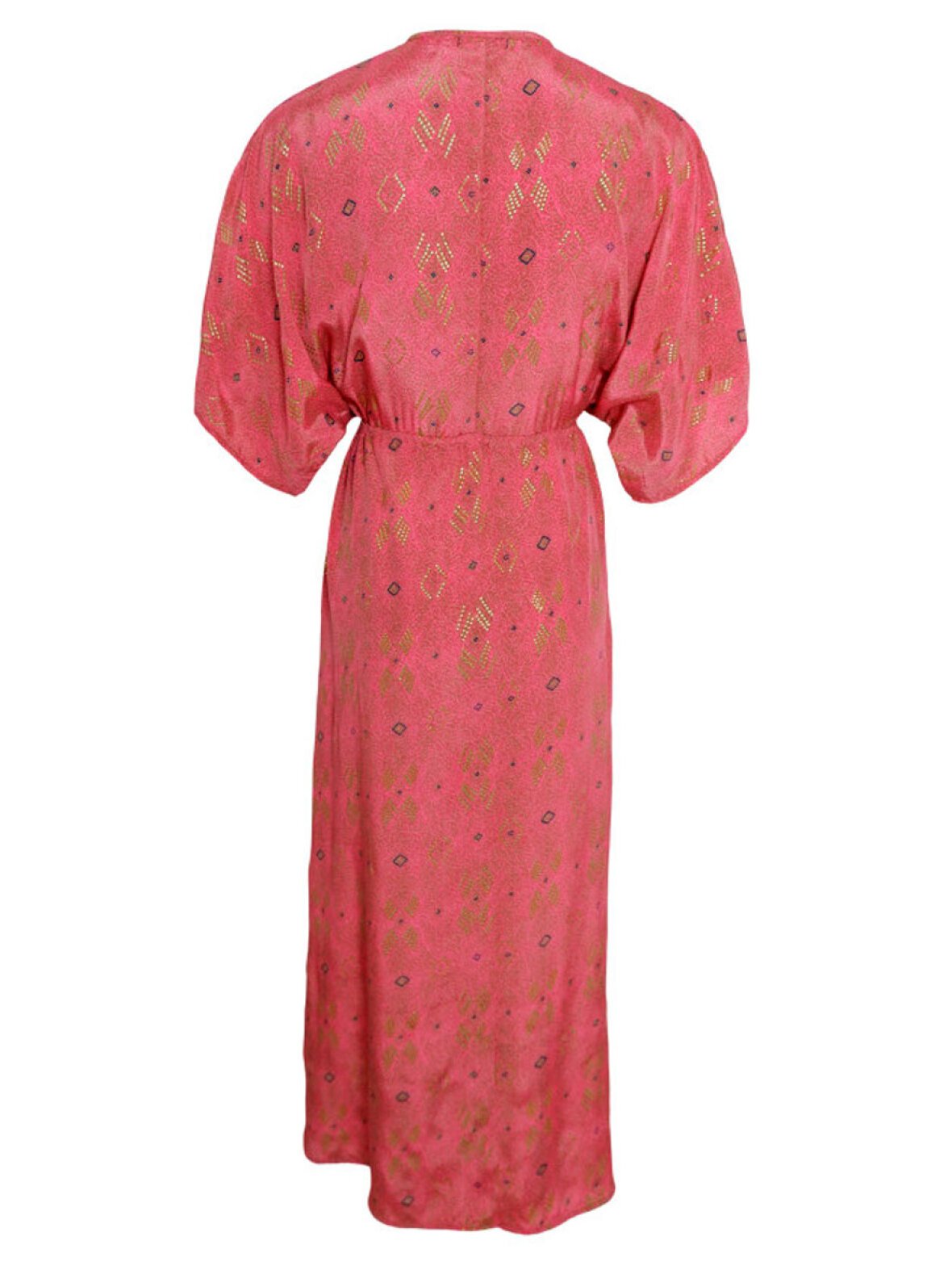 Kjole Luna Long V-neck Argyle Pink