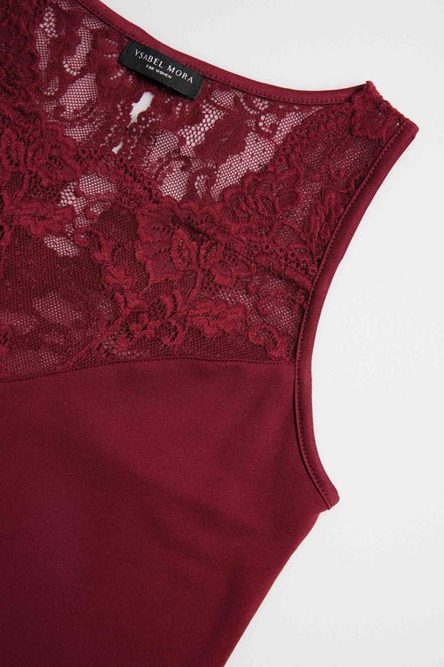 Top Termo Sleeveless Lace Granate