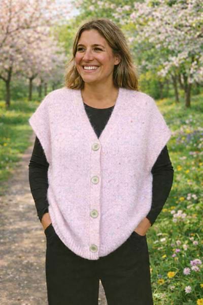 Vest Strikket Uld Rosa