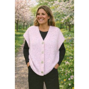Vest Strikket Uld Rosa
