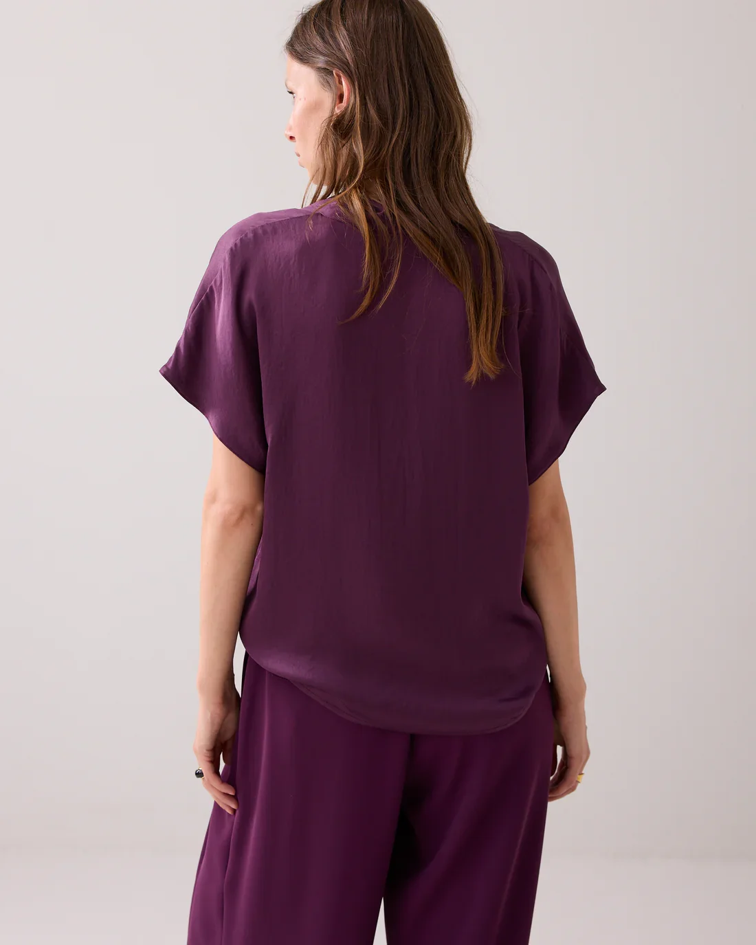 Bluse Shiny V-hals