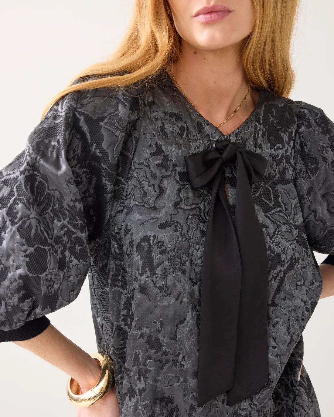 Kjole Jacquard Med Sljfe