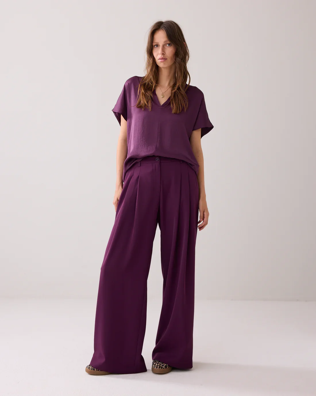 Bluse Shiny V-hals