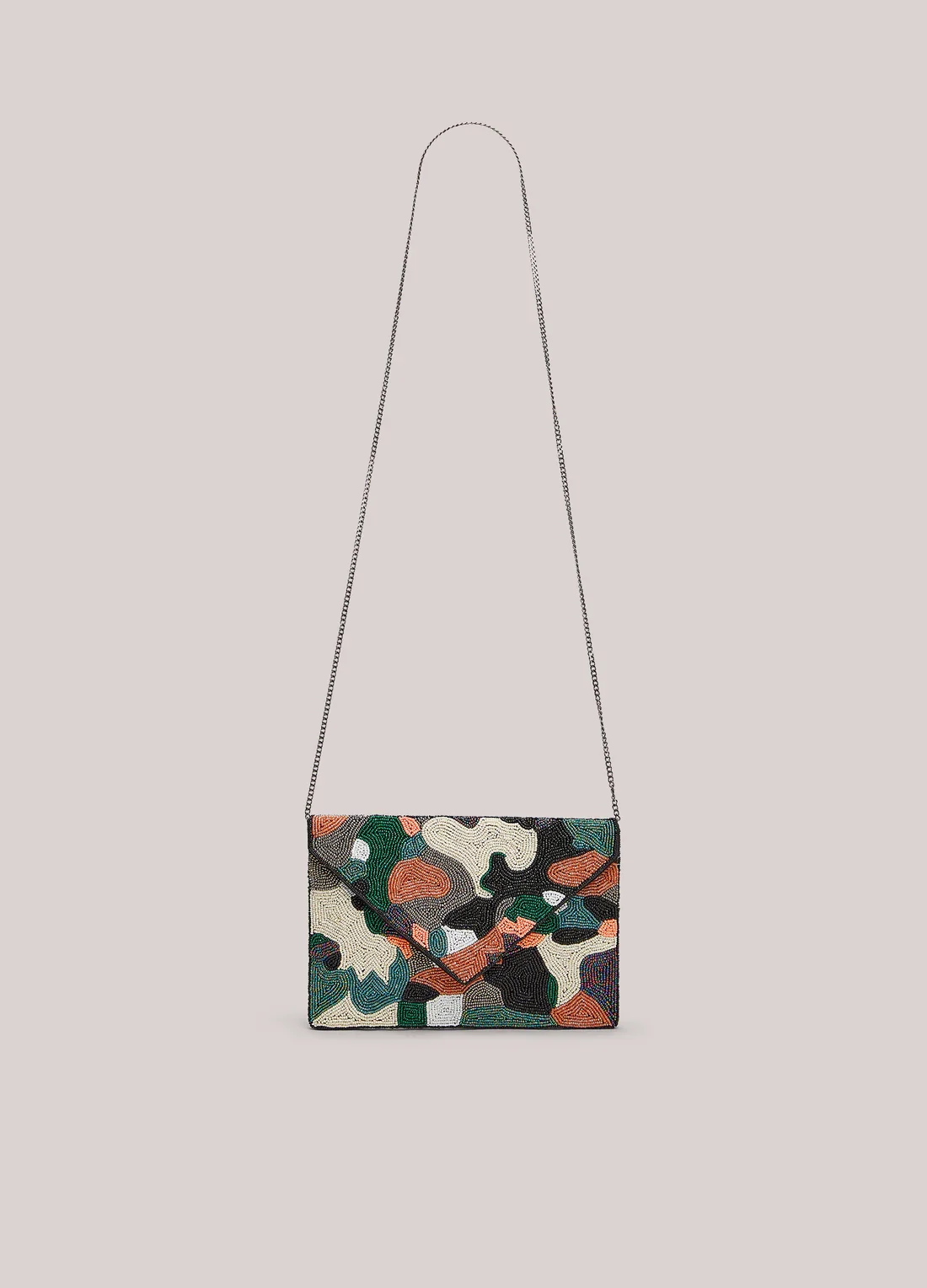 Taske Clutch Med Perler Multi