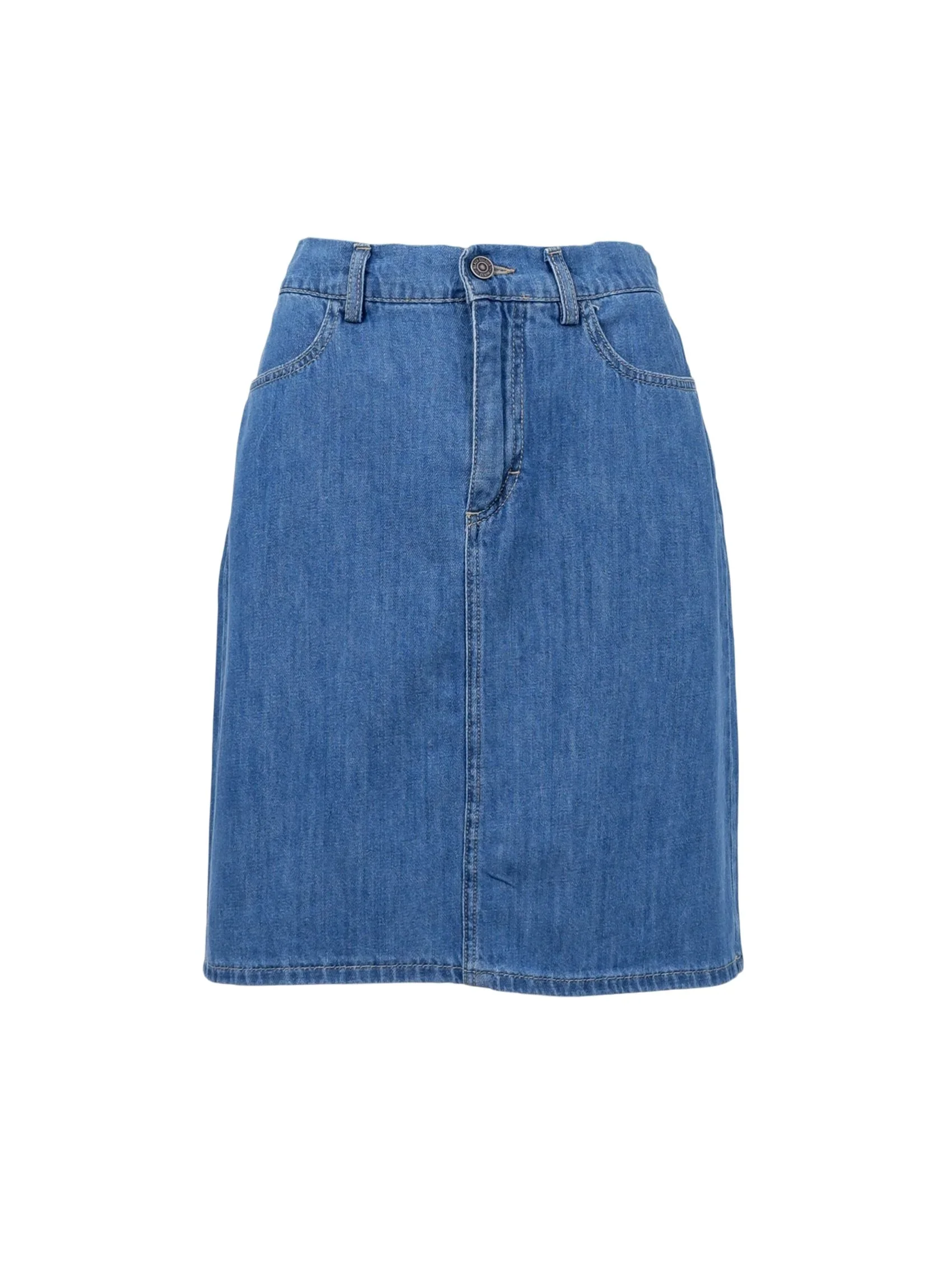 Nederdel Nettie Denim Mid Blue