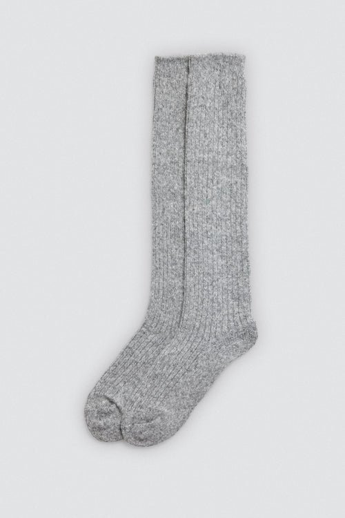 Strmper Ekstra Lang Ribbede Lysegr